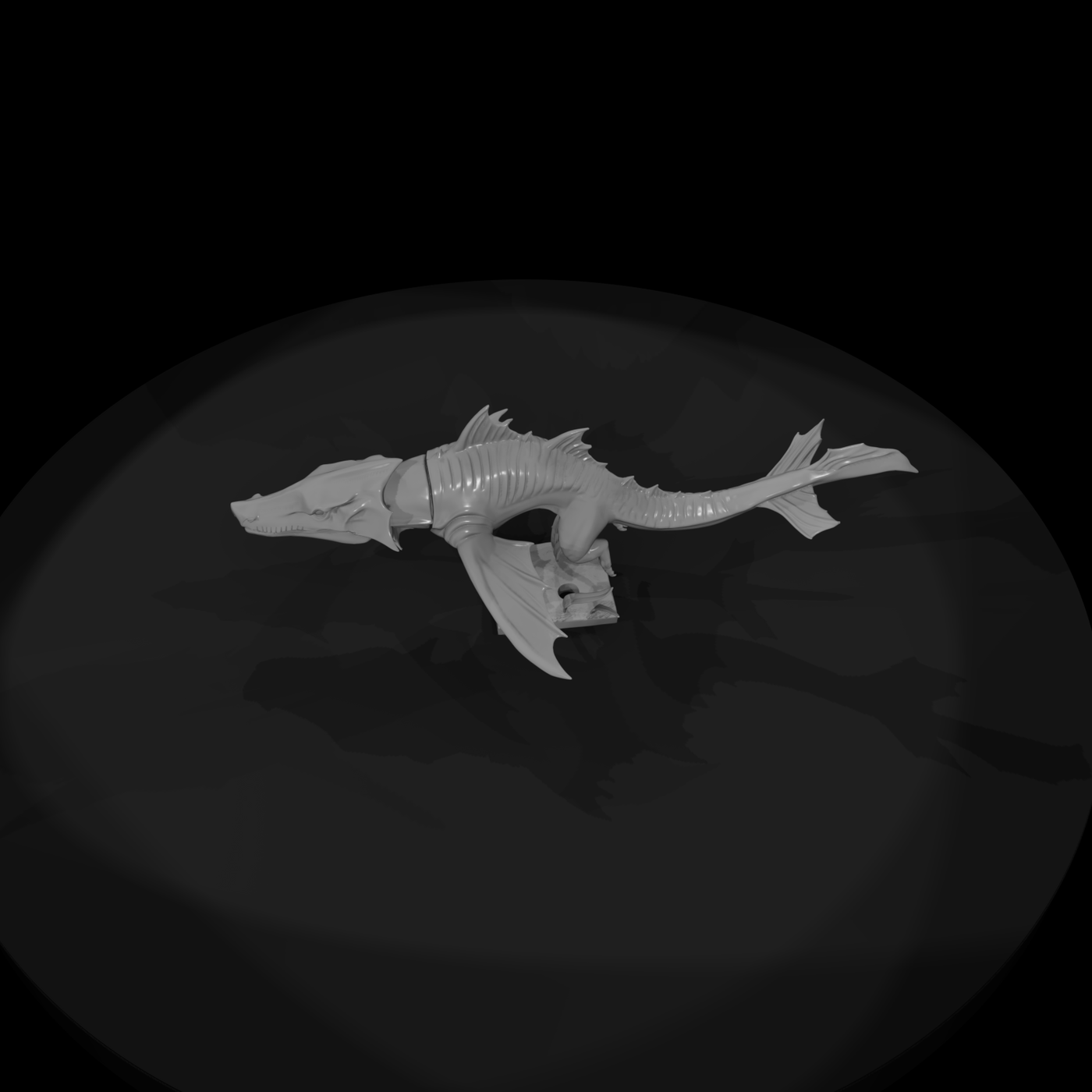 Tidebreaker Sea Drake Miniature — Ramming Pose on Scenic Bas