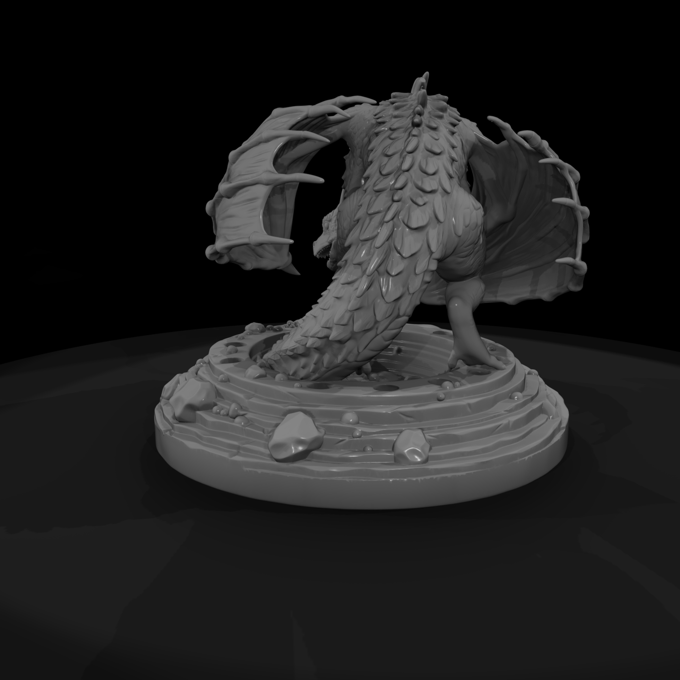 Ember-Drake Dragon Roosting on Volcanic Vent