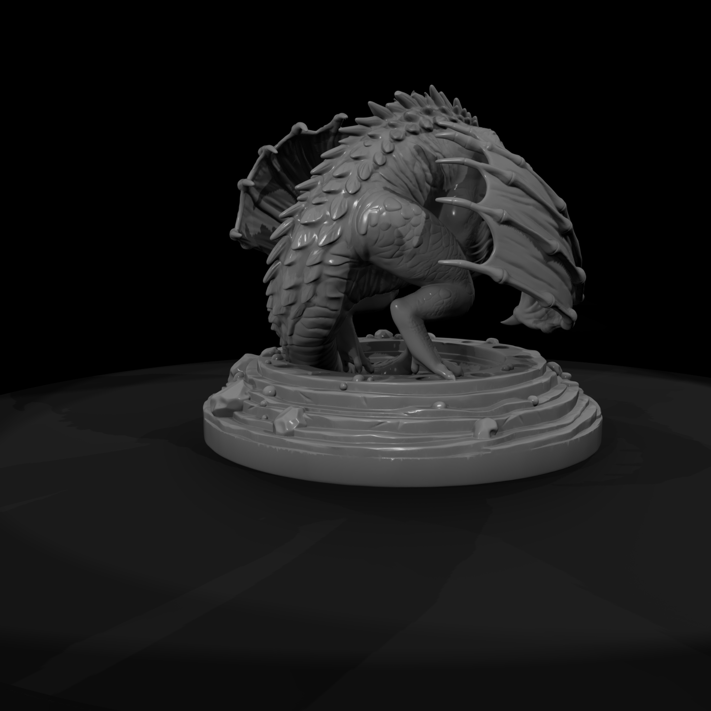 Ember-Drake Dragon Roosting on Volcanic Vent