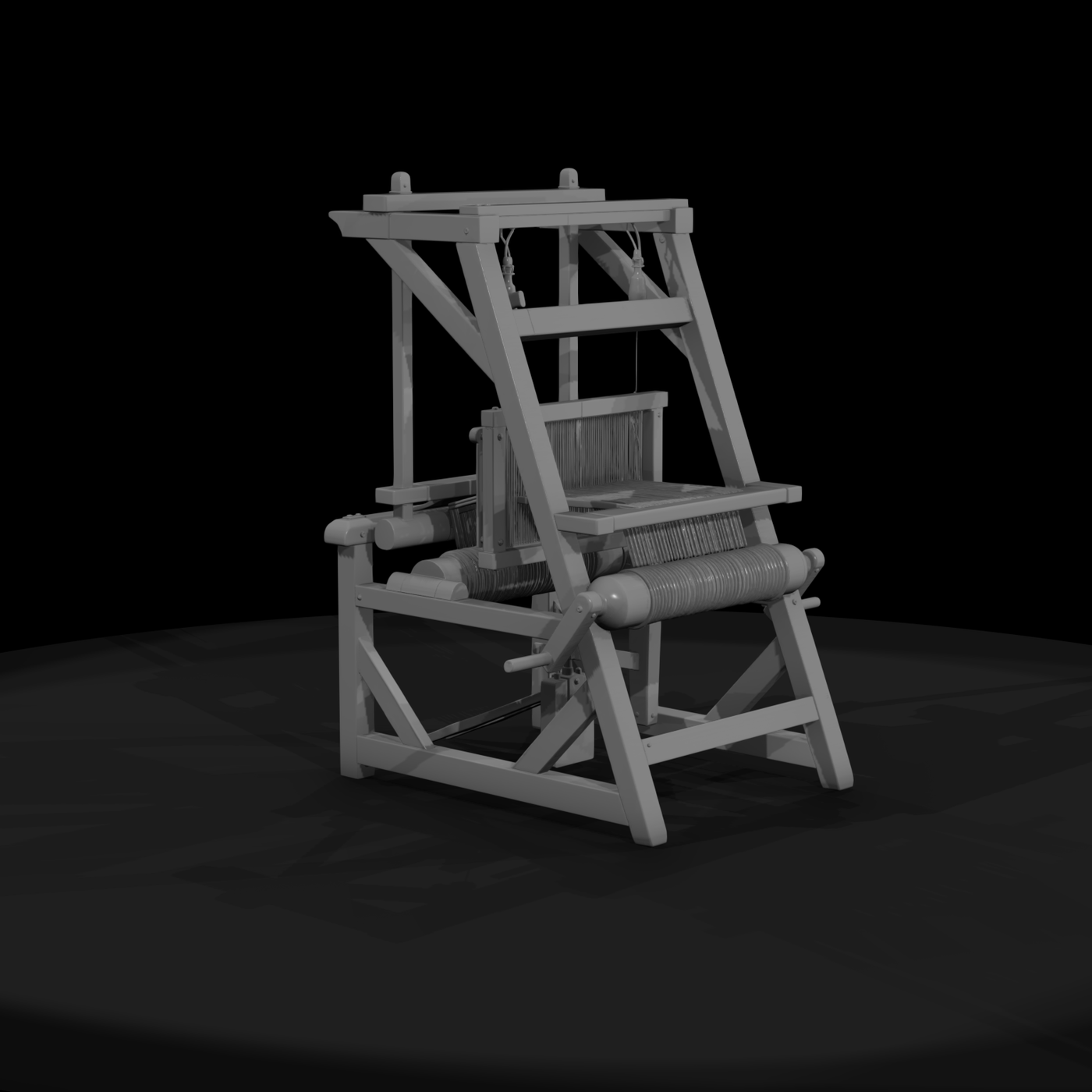 Traditional Wooden Weaving Loom — Miniature