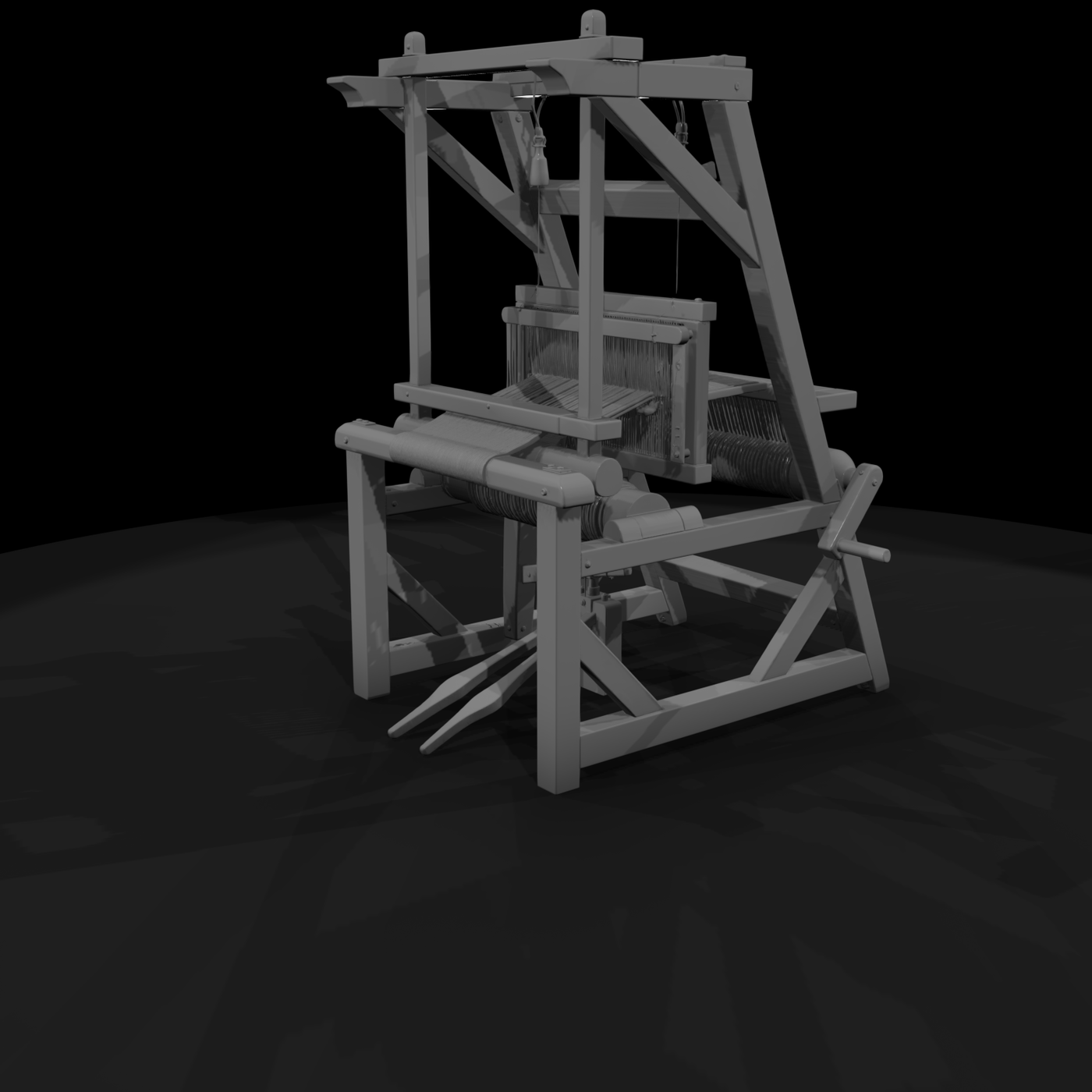 Traditional Wooden Weaving Loom — Miniature