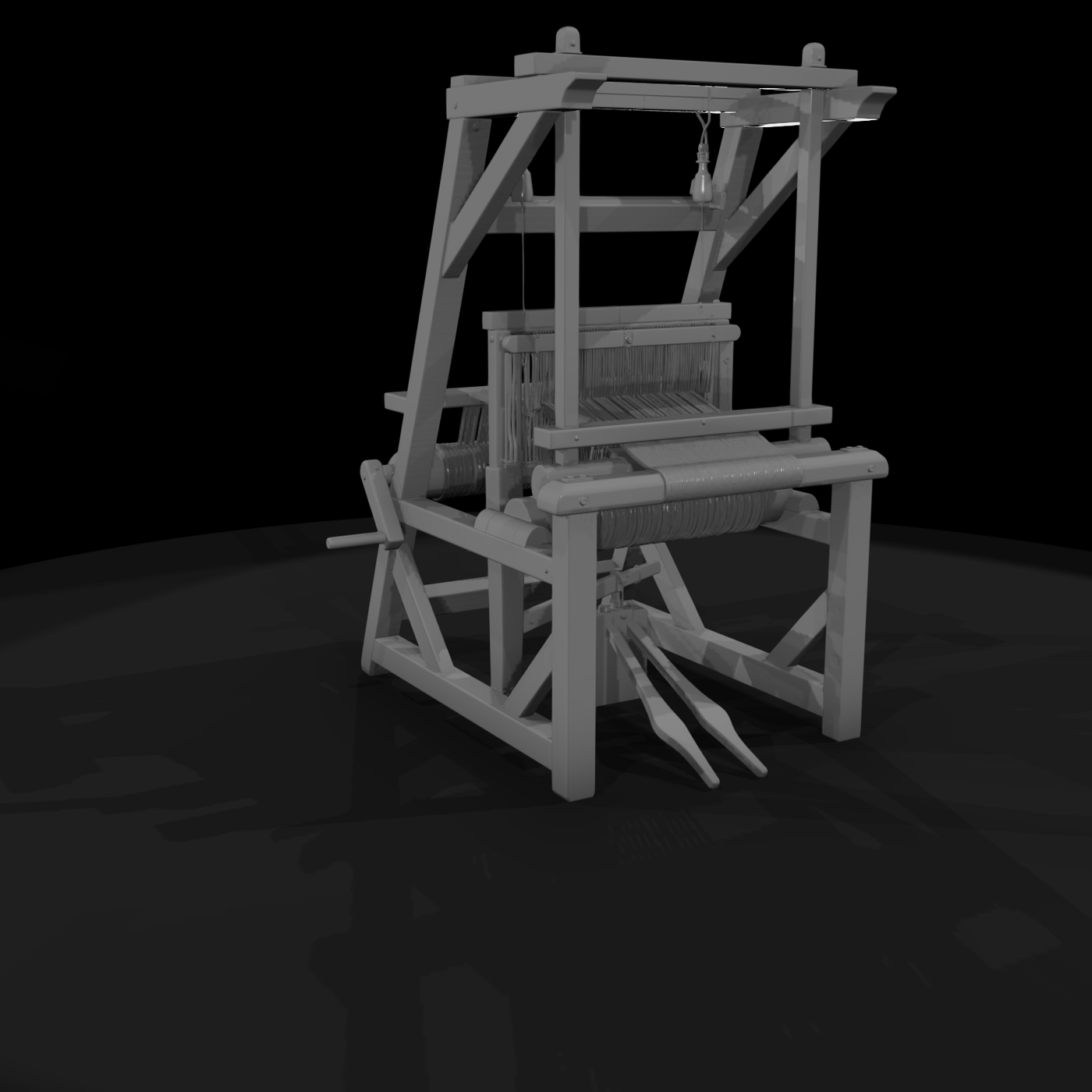 Traditional Wooden Weaving Loom — Miniature