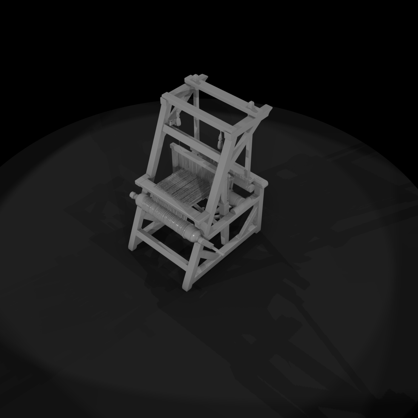 Traditional Wooden Weaving Loom — Miniature