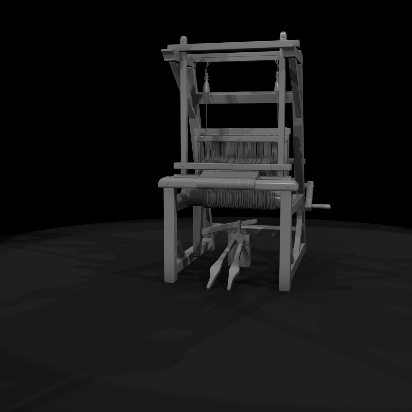 Traditional Wooden Weaving Loom — Miniature