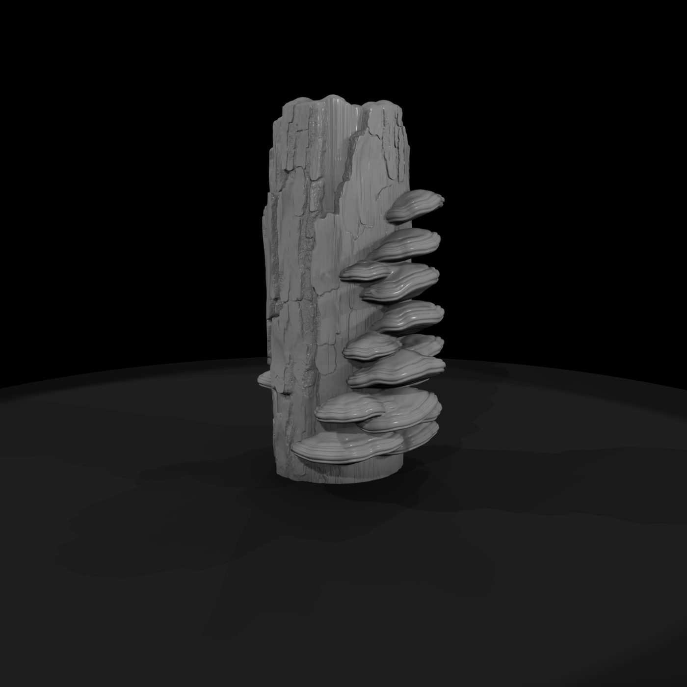 Tree Stump with Shelf Fungi - 3D Printable Miniature Terrain