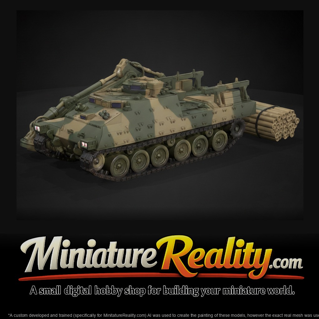 Trojan Armored Vehicle Royal Engineers miniature, three-quarter view