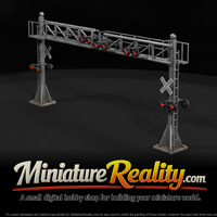 Railroad Grade Crossing Signal Gantry miniature, three-quarter view — thumbnail 1