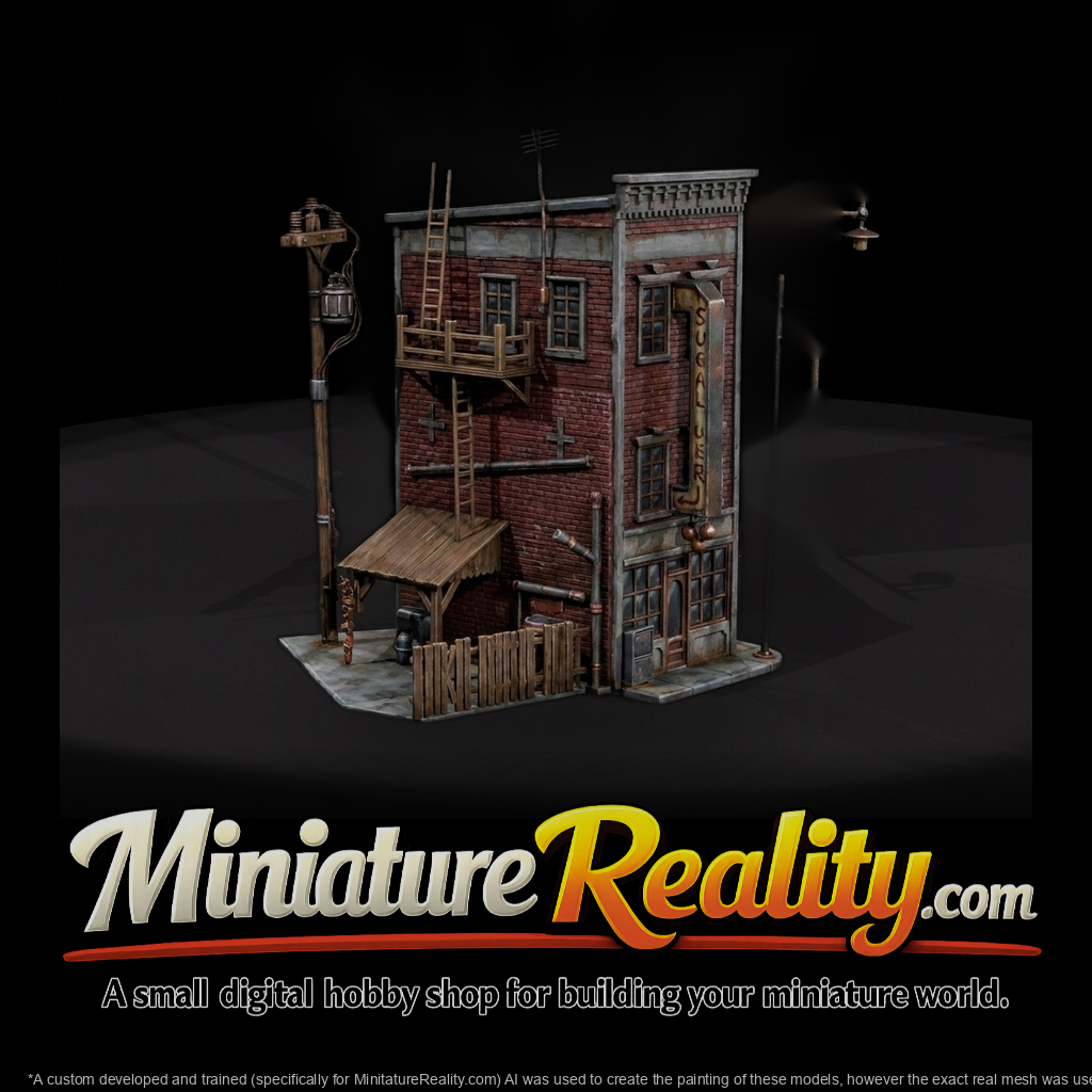 Two-Storey Corner Storefront with Balcony & Fire Escape (HO/