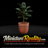 Untextured Potted Rubber Plant miniature, three-quarter view — thumbnail 1