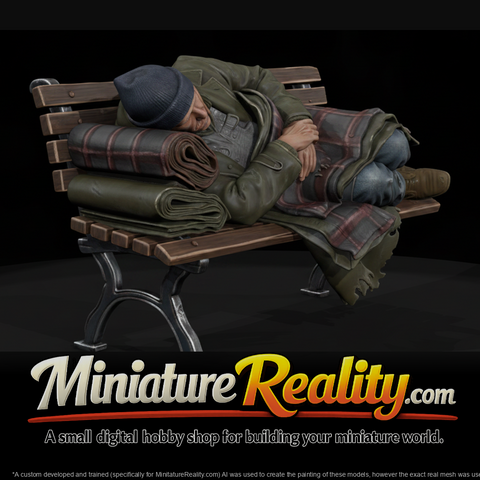 1980s Park Bench Sleeper miniature, three-quarter view