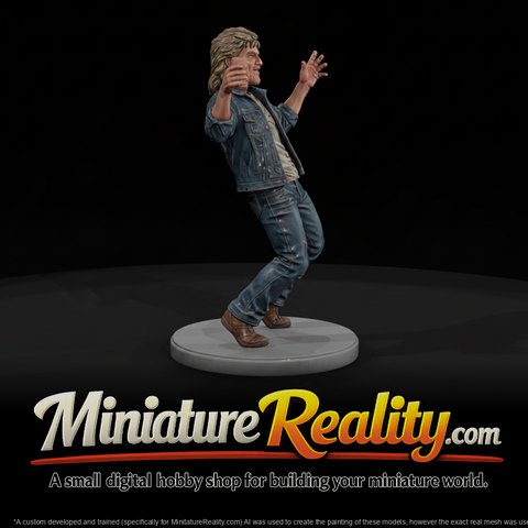 1980s Barfly Stumbling Home miniature, three-quarter view