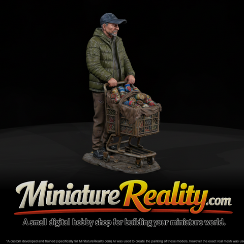 Modern Can Collector miniature, three-quarter view