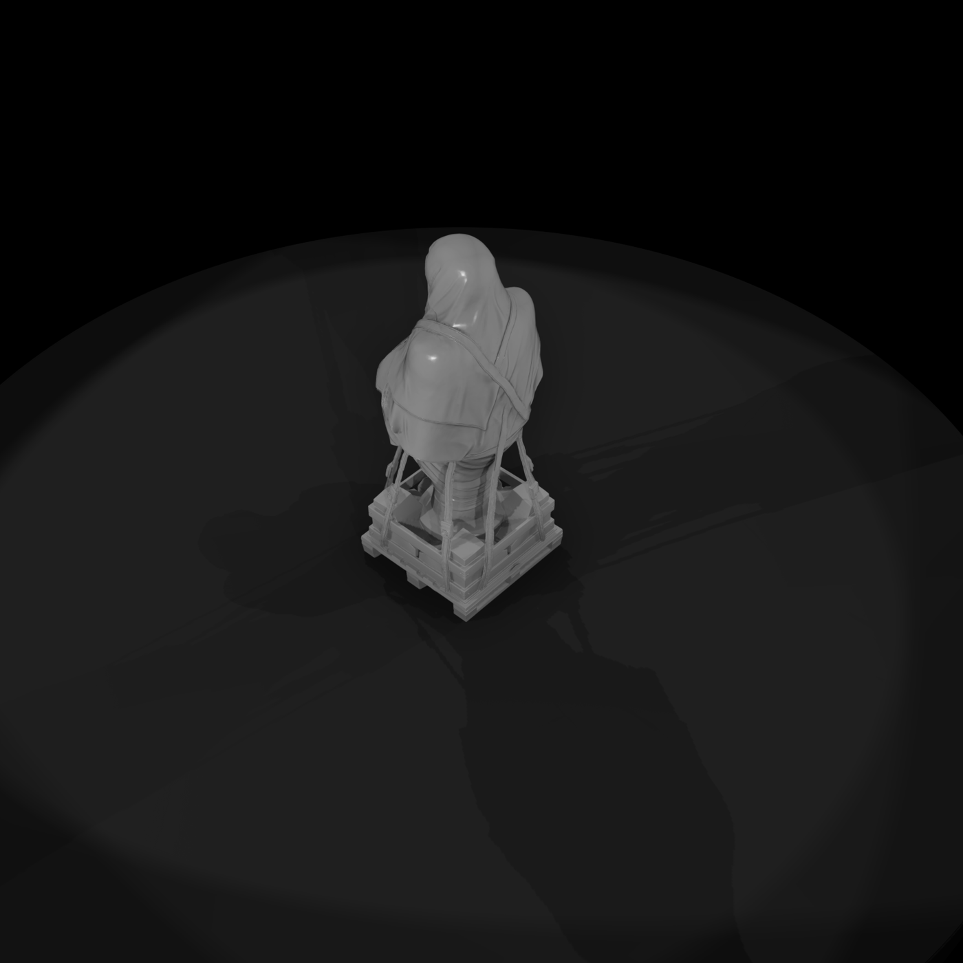 Veiled Faceless Conceptual Sculpture Bust
