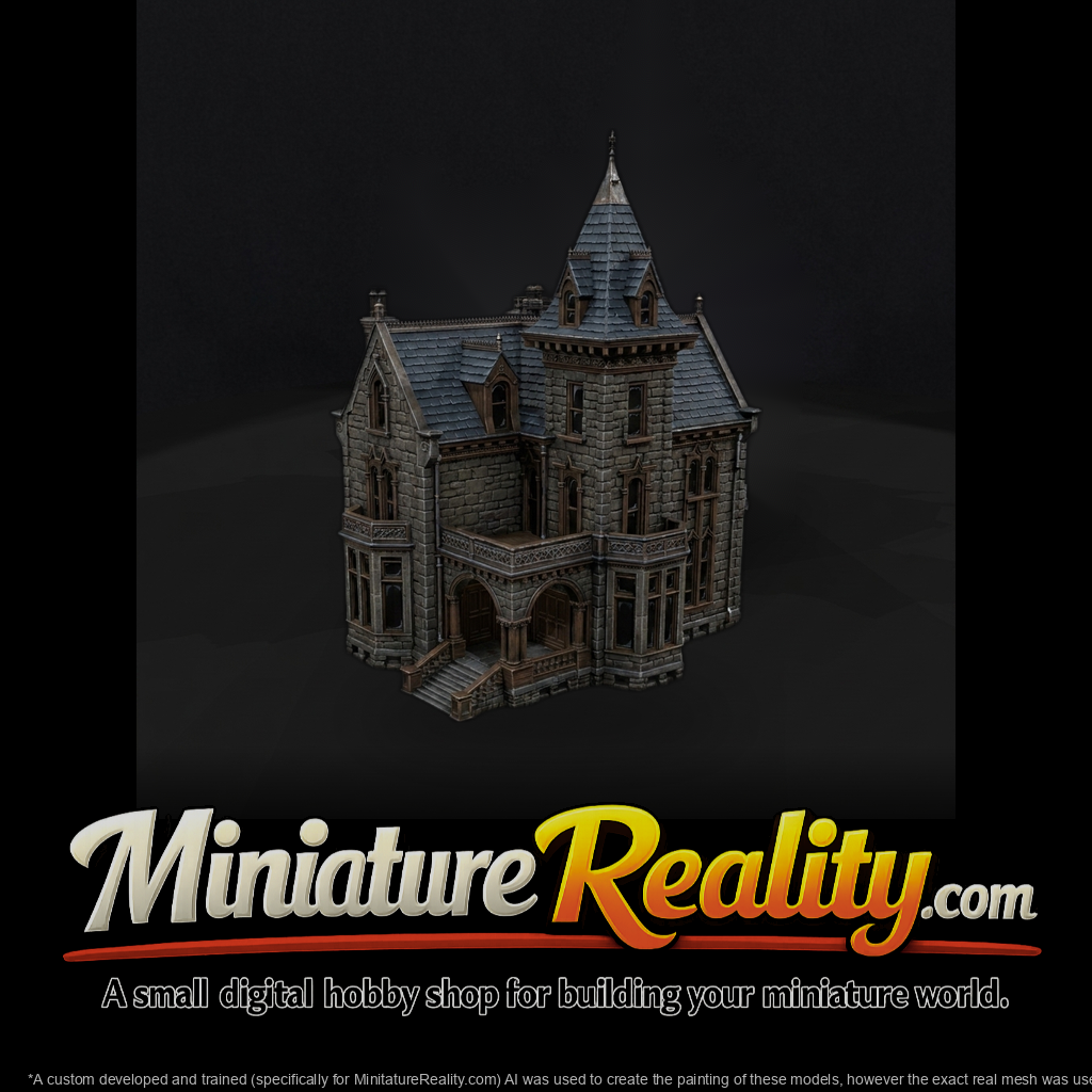 Victorian Gothic Mansion Miniature