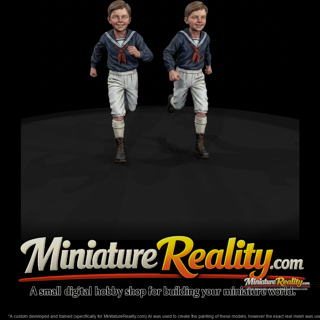 Victorian Boys Running Pair
