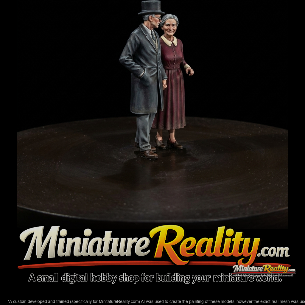 Victorian Elderly Couple Walking