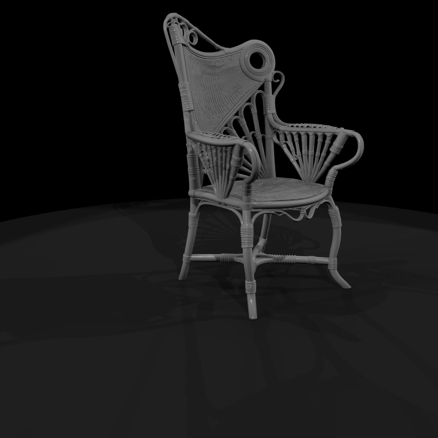 Vintage Bohemian Rattan Wicker Armchair — Miniature Chair