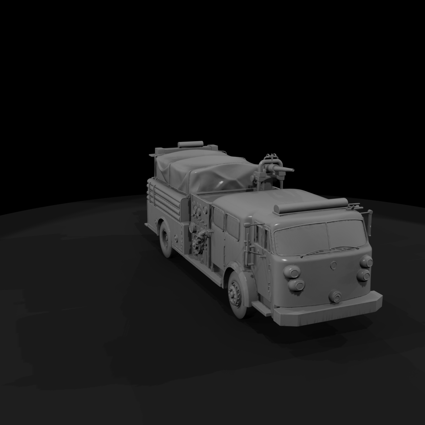 Vintage Pumper Fire Truck — 3D Printable
