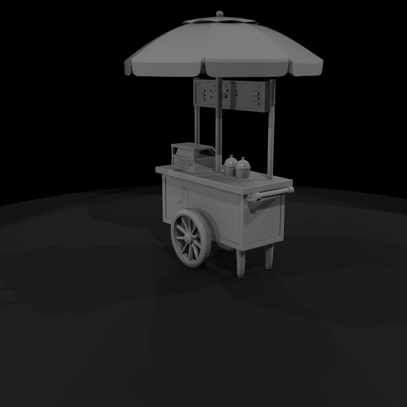 Vintage Street Food Cart - Printable Miniature