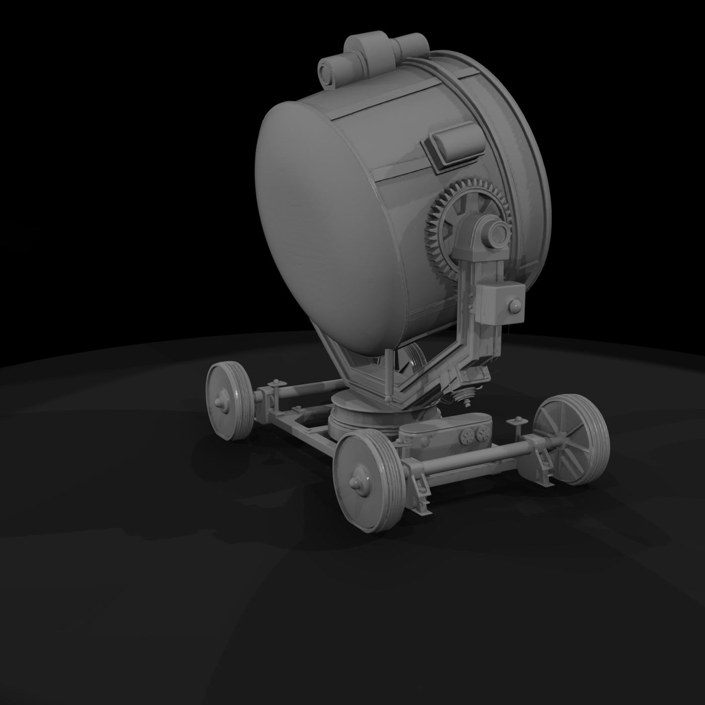 Vintage Trailer-Mounted Searchlight Miniature