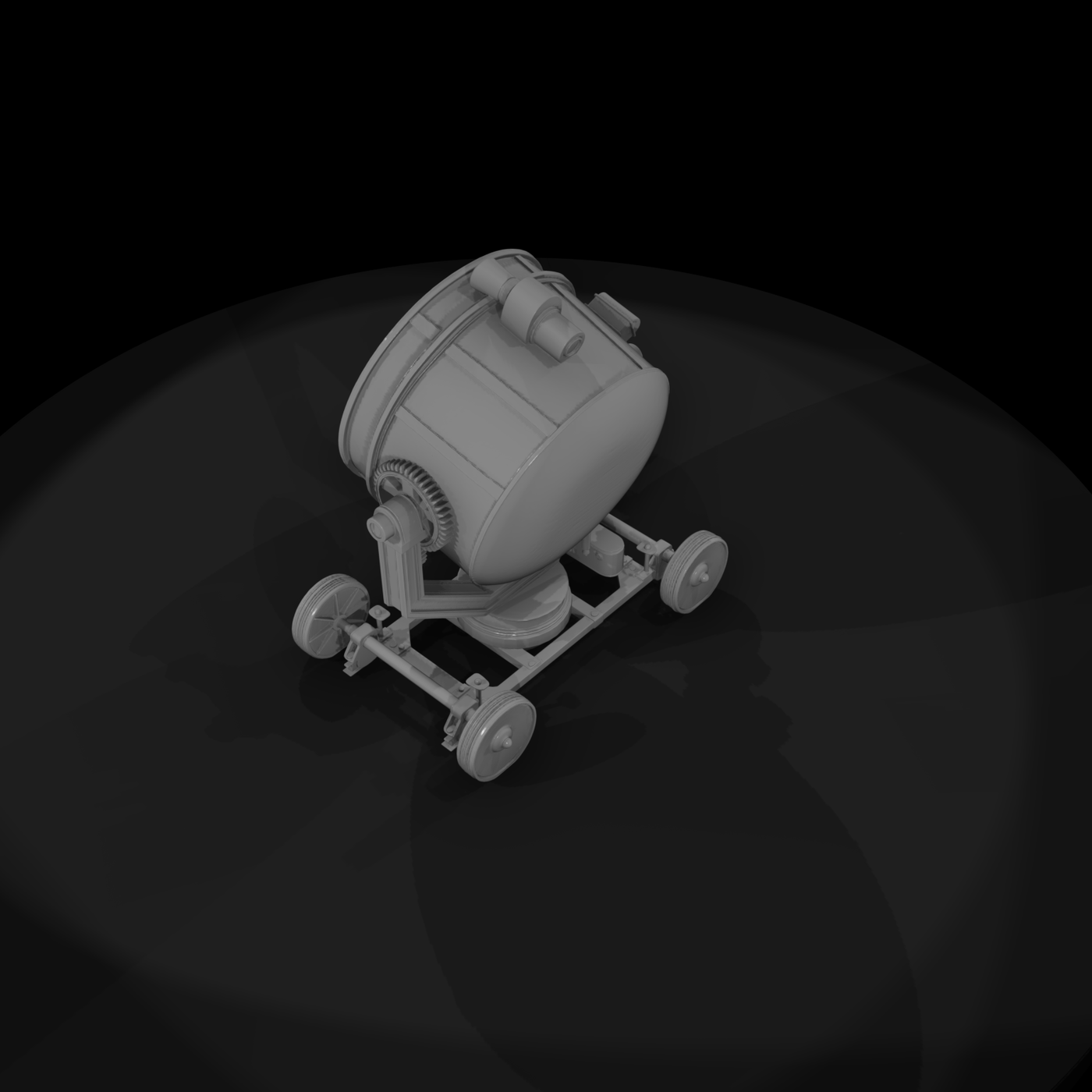 Vintage Trailer-Mounted Searchlight Miniature