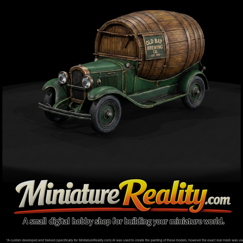 Vintage Barrel Delivery Truck