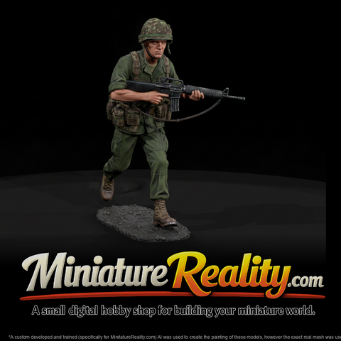 United States Army Infantryman Grunt miniature, three-quarter view