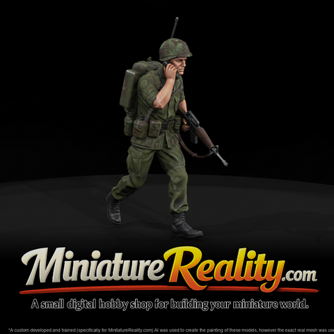 United States Army Radioman Rto miniature, three-quarter view