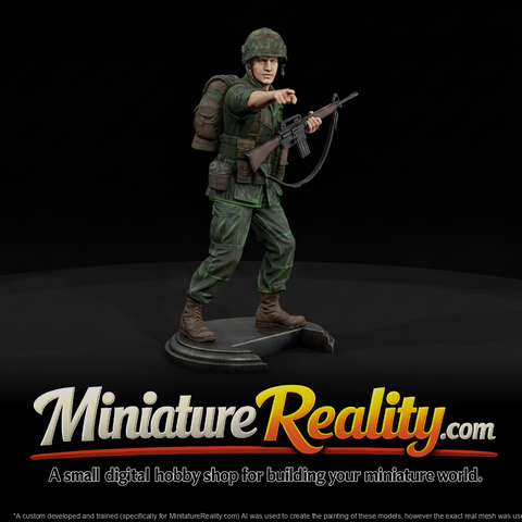 United States Army Squad Leader miniature, three-quarter view