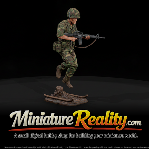 United States 1st Cav Airmobile Trooper miniature, three-quarter view
