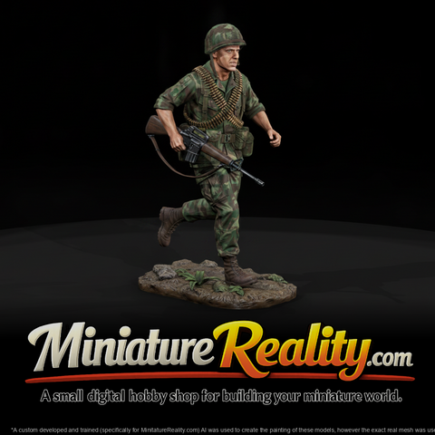 United States Army Assistant Gunner miniature, three-quarter view