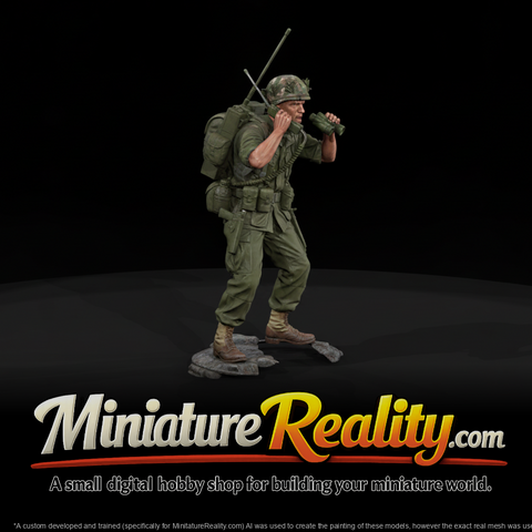 United States Army Forward Observer miniature, three-quarter view