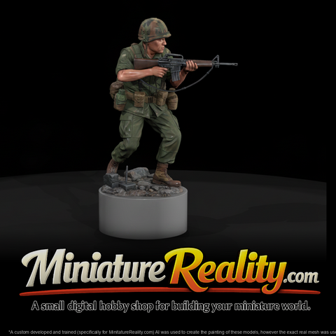 Vnh 036 united states marine rifleman miniature, three-quarter view