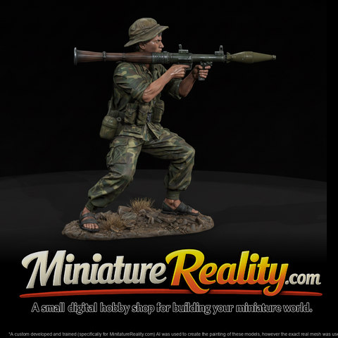 Viet Cong Rpg Gunner miniature, three-quarter view