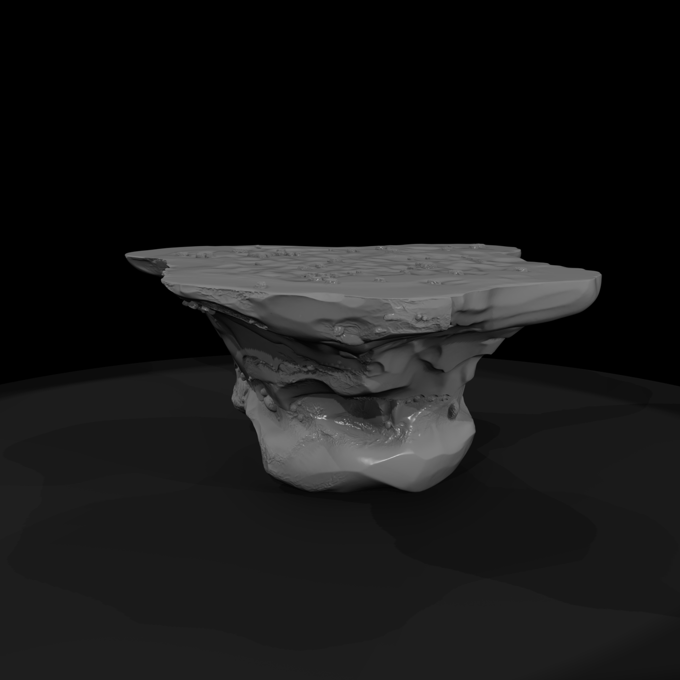 Weathered Floating Rock Platform (3D Printable Terrain Base)