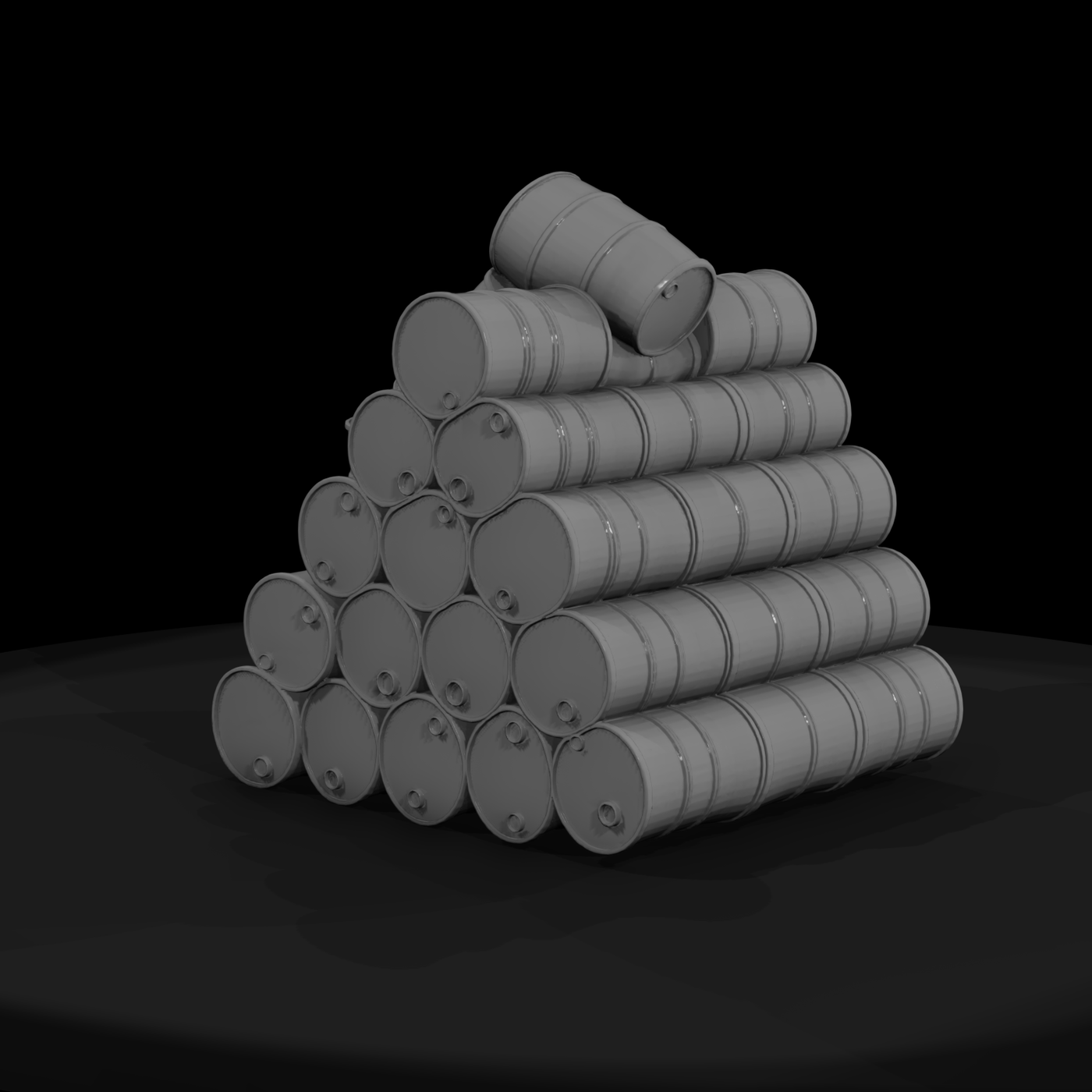 Weathered Stacked Oil Drums - 3D Printable