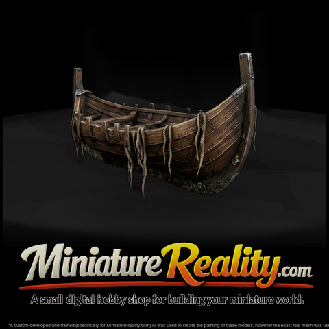 Weathered Viking Longship — Miniature