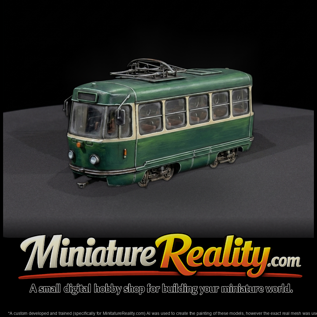 Weathered Vintage Tram - 3D Printable Miniature