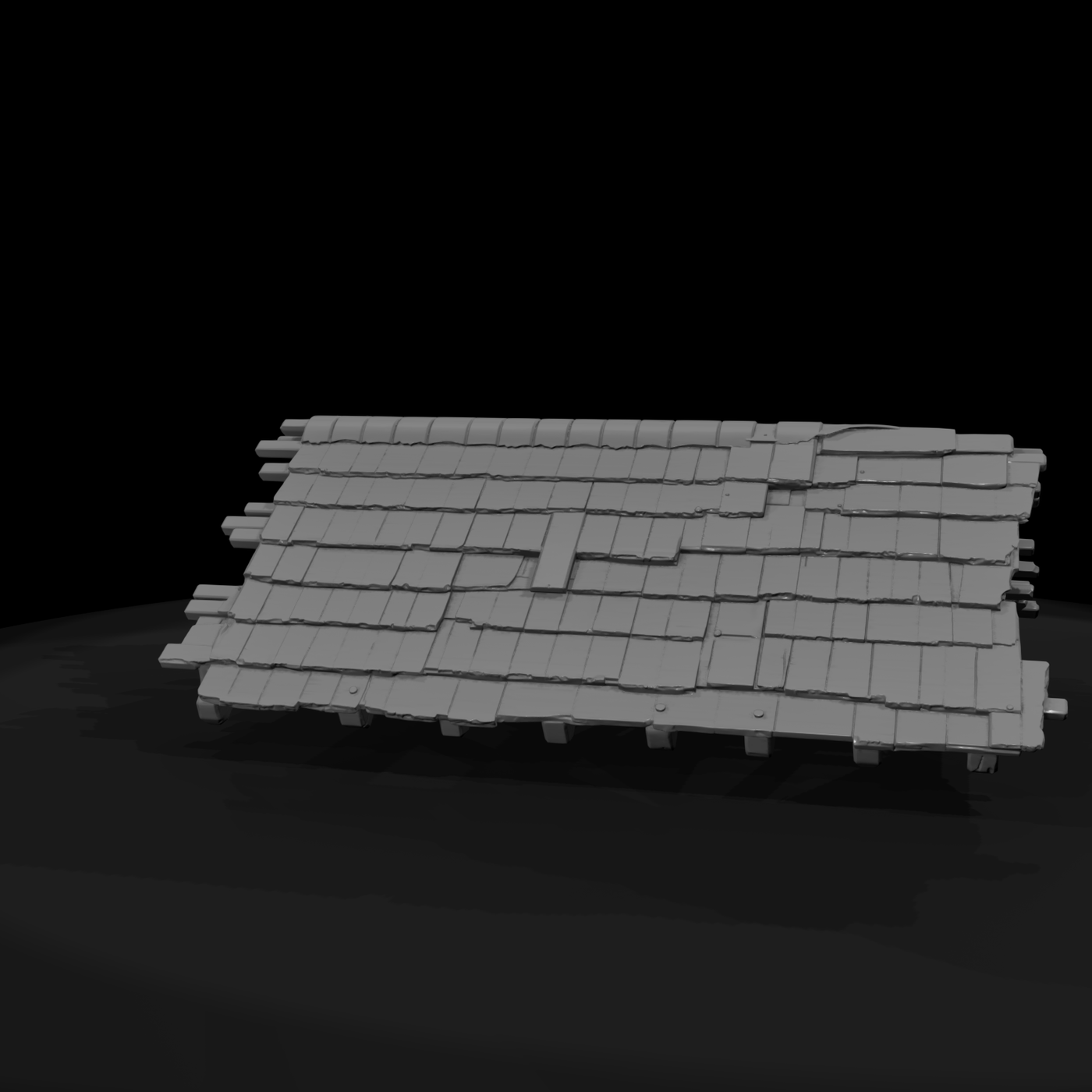 Weathered Wooden Roof Truss (3D Printable)