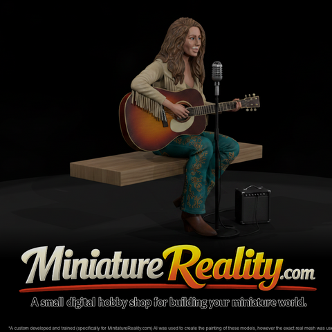 Western Bar Acoustic Musician - Seated Guitarist