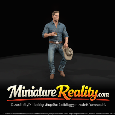 Western Bar Patron Figure — Male Miniature