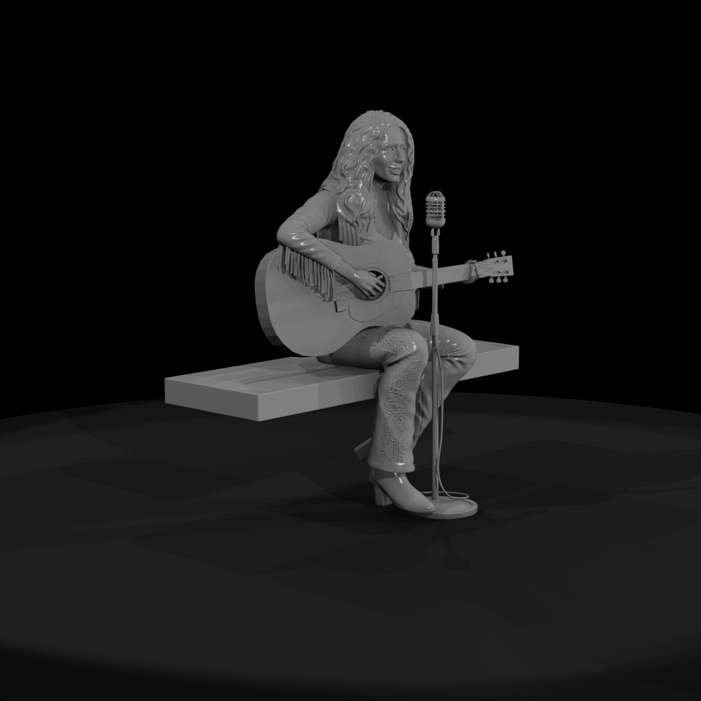 western bar acoustic musician