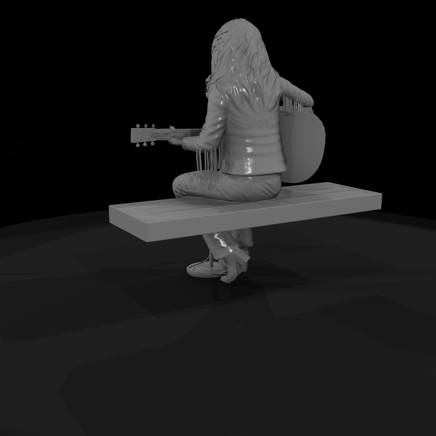 western bar acoustic musician