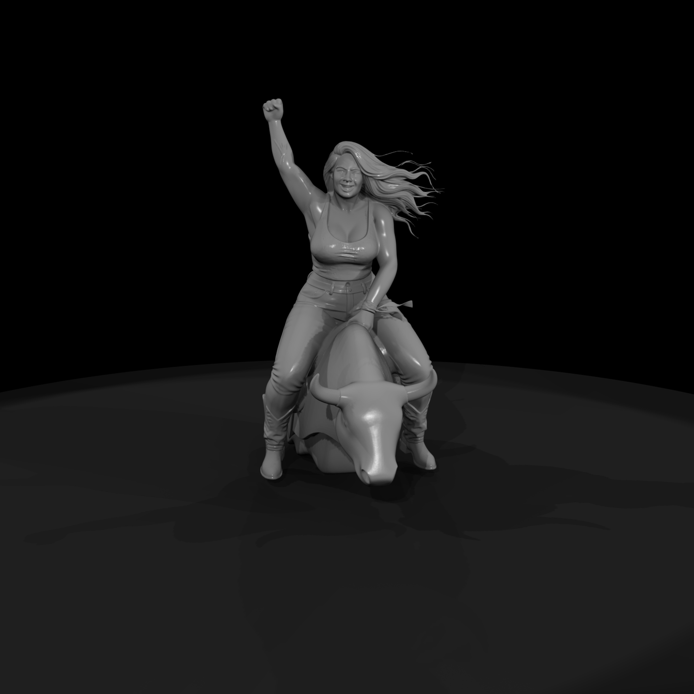 western bar curvy woman on