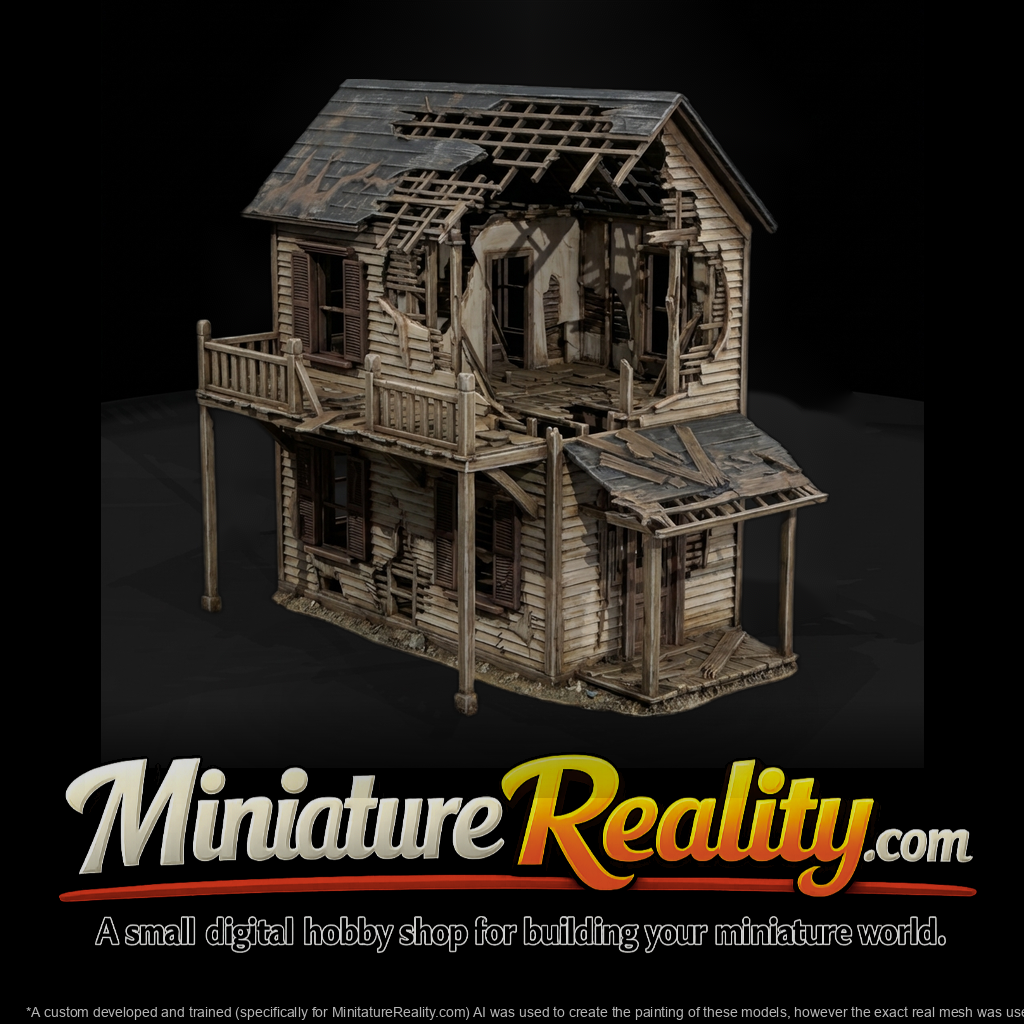 Ruined Wild West Two-Story Hotel