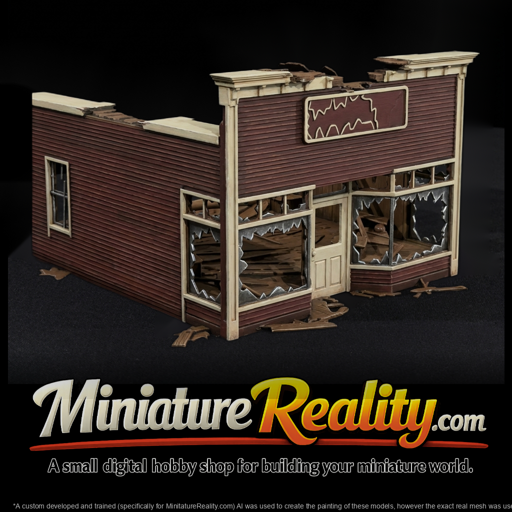 Ruined Wild West General Store Facade