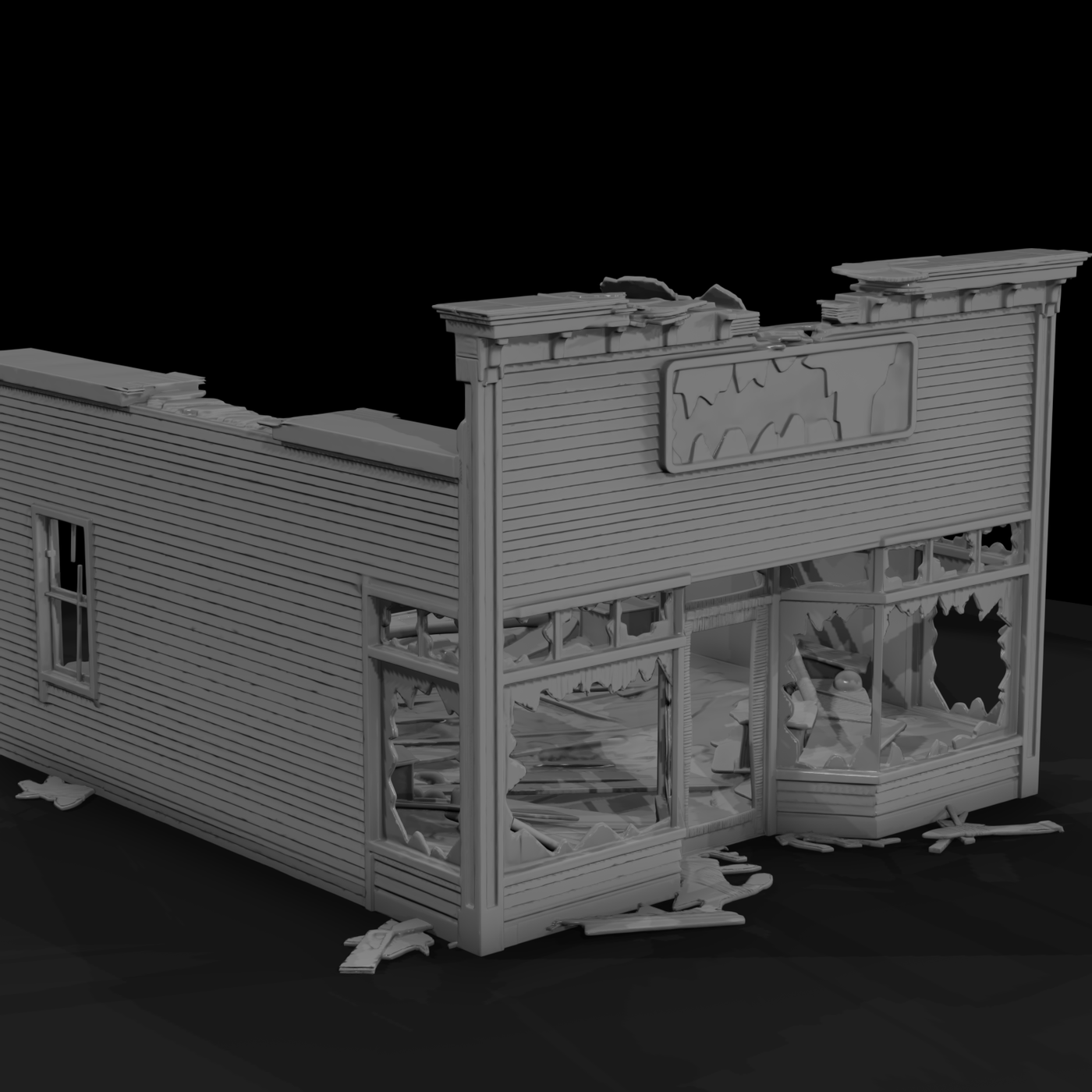 Ruined Wild West General Store Facade