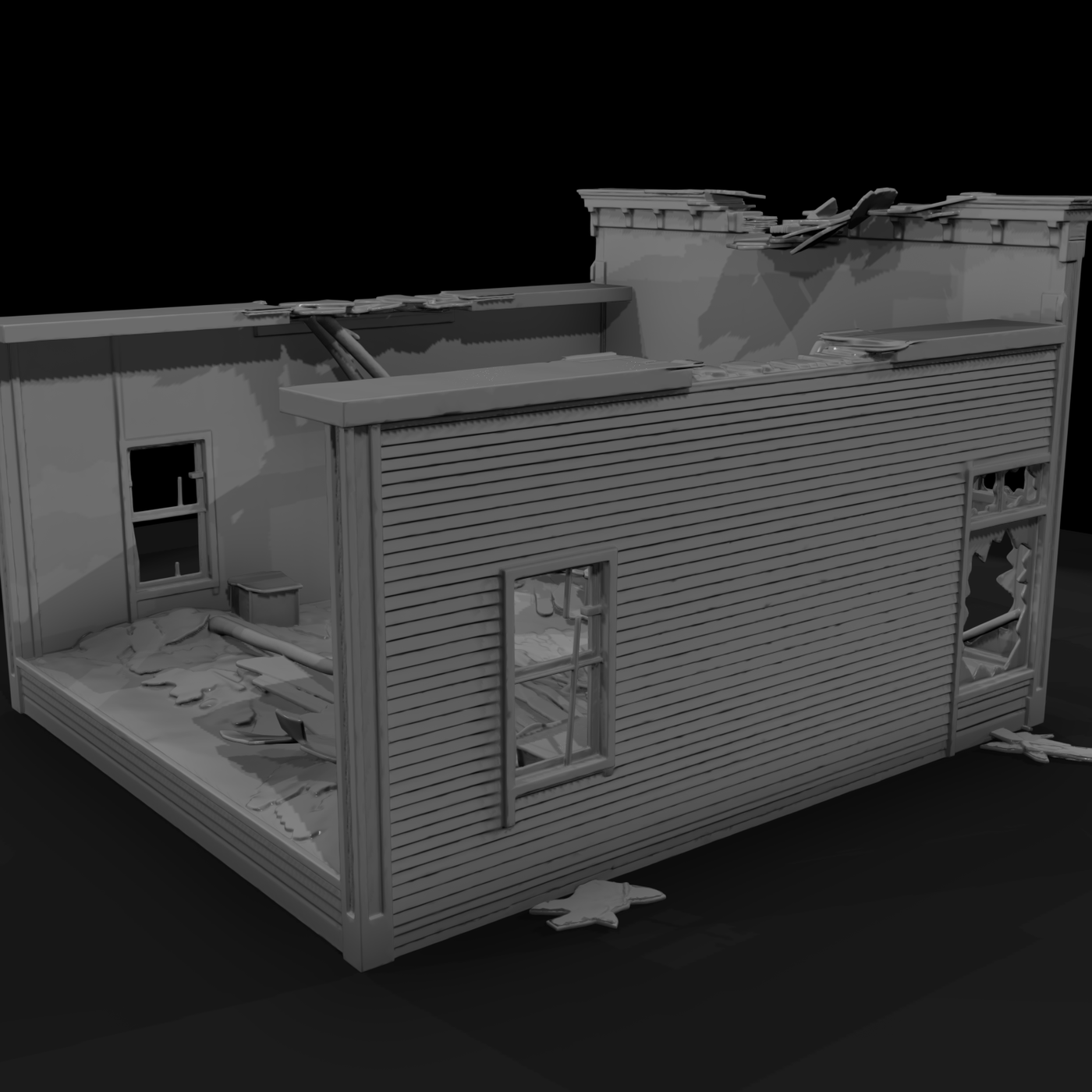 Ruined Wild West General Store Facade