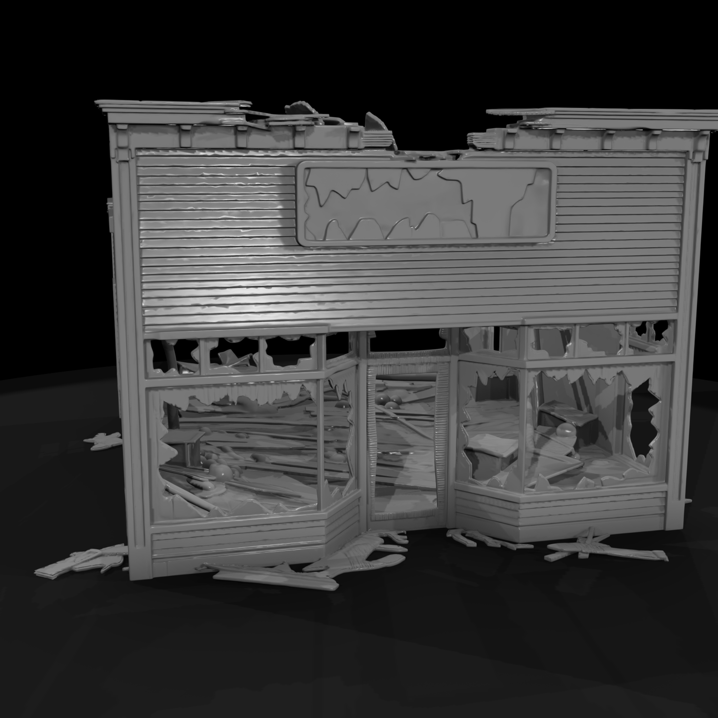 Ruined Wild West General Store Facade