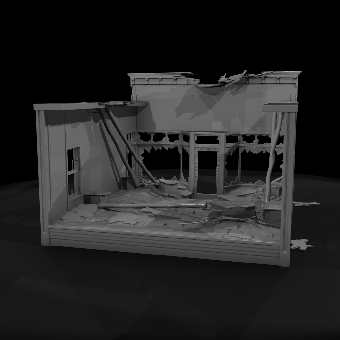 Ruined Wild West General Store Facade